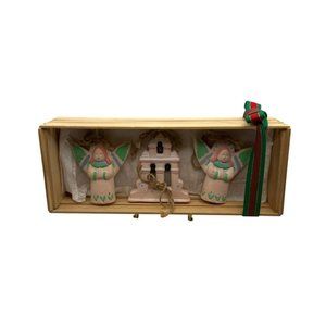VTG Crate Ideas Set Of 3 Pottery Christmas Ornaments SouthWestern Style In Crate